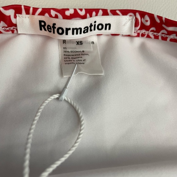 NWT Reformation Como scribble red bikini bottoms - Picture 5 of 9
